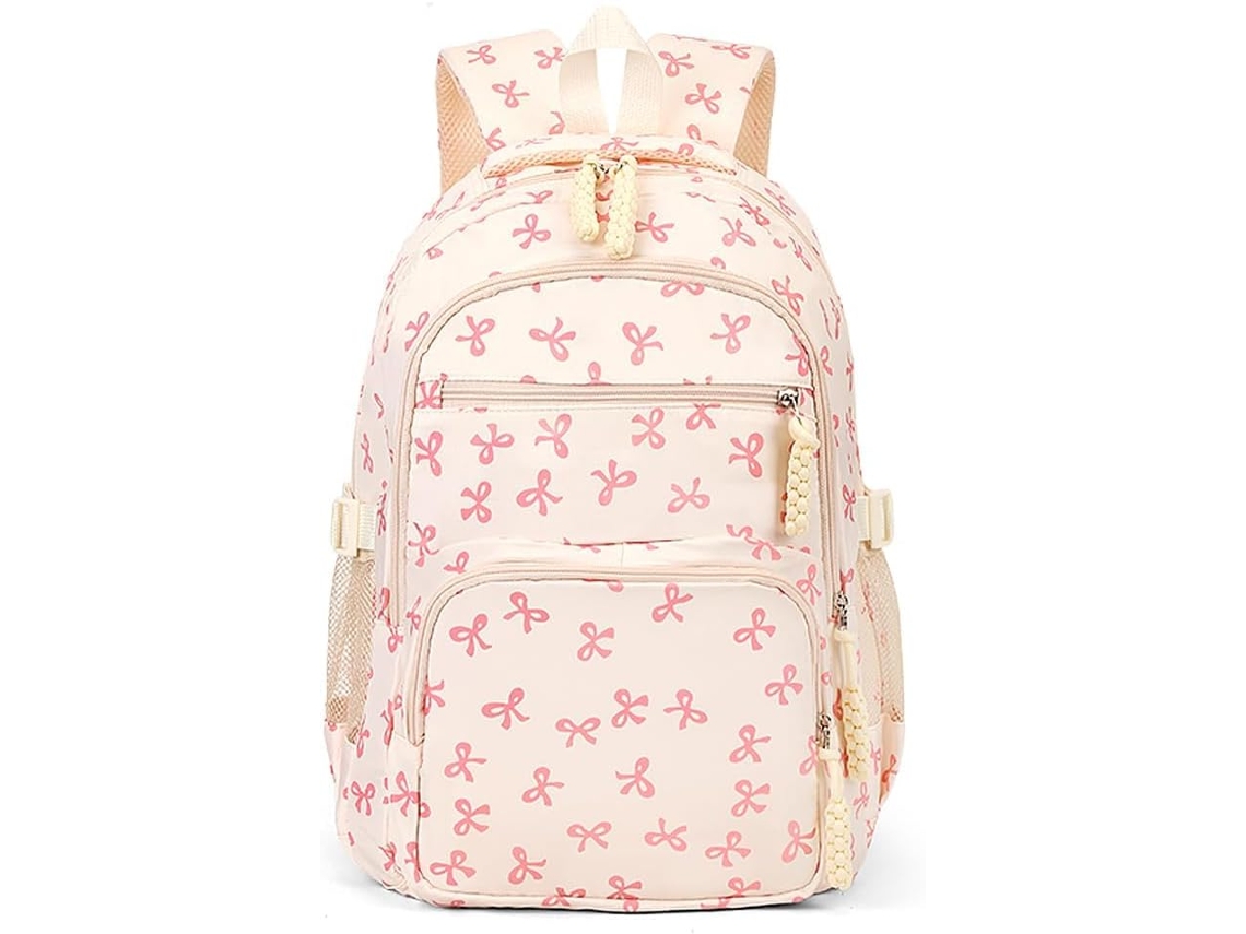 Mochila Escolar Feminina Coquette Estilosa Com Laço Infantil Bolsa Ombro Carteira Pequena Estudantes