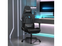 Vidaxl Cadeira Gaming C/ Apoio Pés Couro Artificial Preto