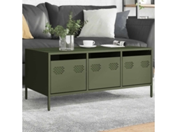 Vidaxl Mesa Centro 101,5x50x43,5 Cm Aço Laminado A Frio Verde-azeitona