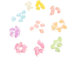 Conjunto 50 Miniaturas Animais Marinhos Resina Fosforescente Acessórios Relaxantes Decoração Terrários GOKOCO