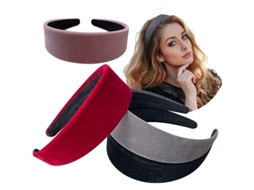 2026 4pcs Cintas de Pelo de Terciopelo 40mm para Mujer Niña Colores Negro Gris Rojo Malva