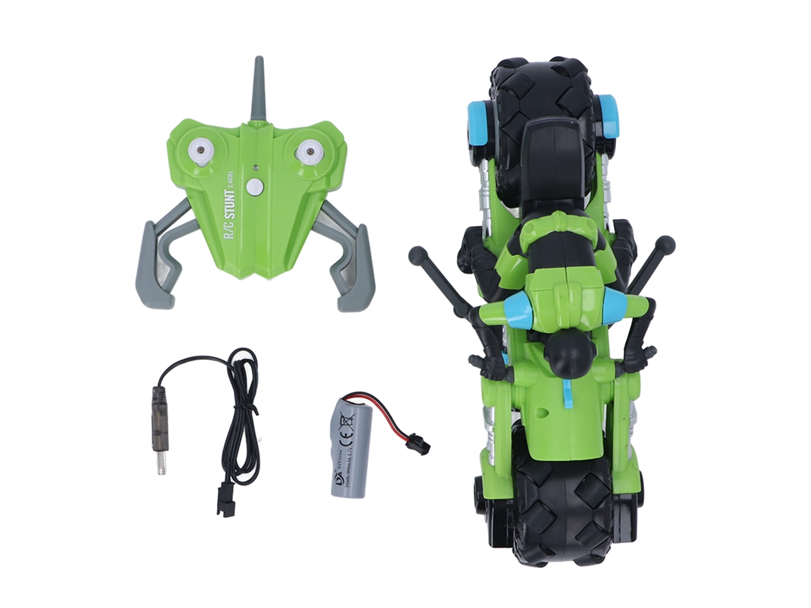 Moto De Controle Remoto 1/10 Estuntes 360 Graus Derrapagem Para Crianças Acima De 6 Anos Verde