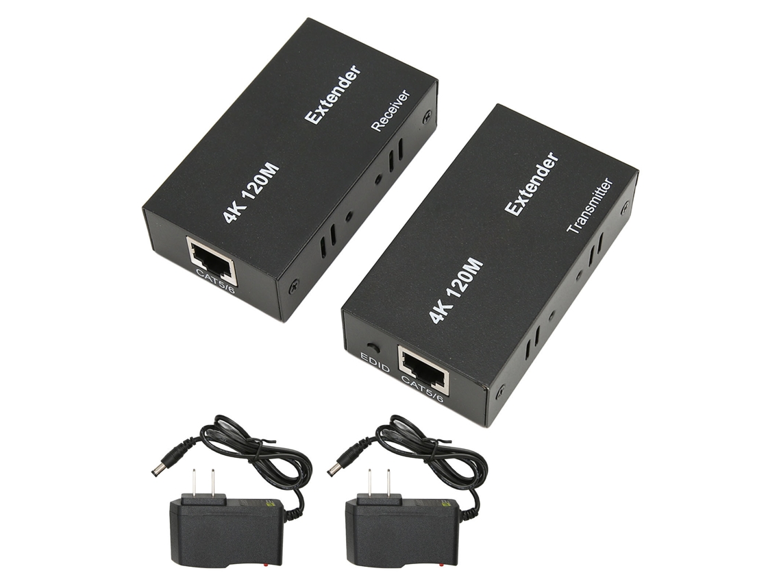 Extensor de interface multimídia Hd, plug and play, com função Edid, 4k, 120m, transmissor e receptor, us plug | S/MARCA
