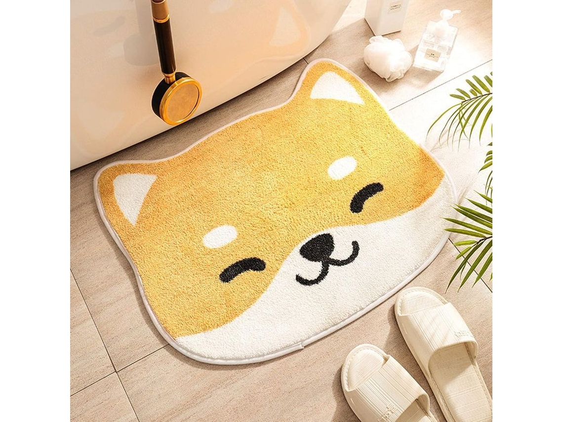 2026-alfombra Banho Lavável Fofa Cão Gato Microfibra Antiderrapante Crianças Banho Cozinha Quarto Amarelo