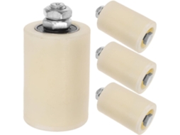 Conjunto De 4 Roletes Guia Brancos Nylon Para Portas Correr, Com