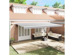 Vidaxl Toldo Retrátil Manual Com Led 600x300 Cm Antracite/branco