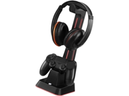 Estação De Carregamento Para Gamepad Com Duas Portas Usb Suporte Fone Ouvido Encaixe