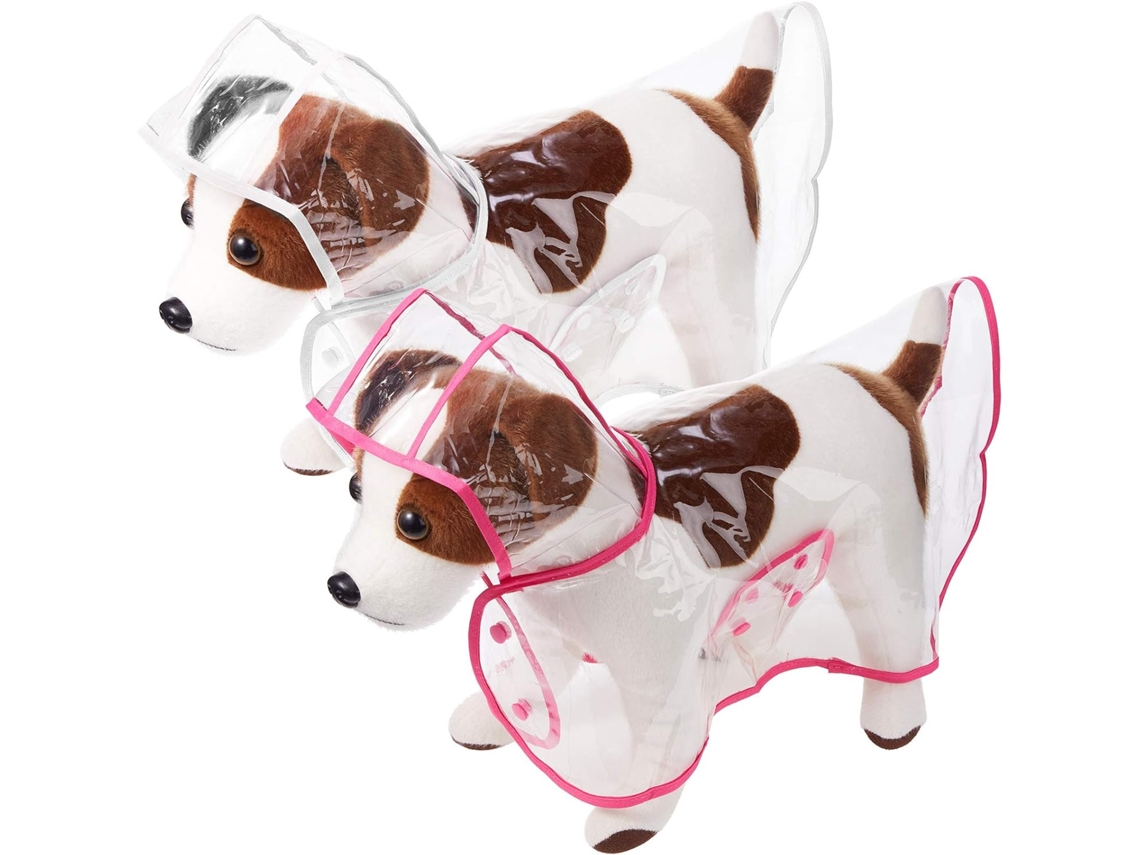 Conjunto De 2 Capas De Chuva Impermeáveis Canino Com Capuz De Plástico