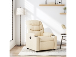 Vidaxl Poltrona Reclinável Tecido Cor Creme