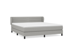 Cama com Molas Tecido Cinzento Claro MAISON EXCLUSIVE 180x200 cm