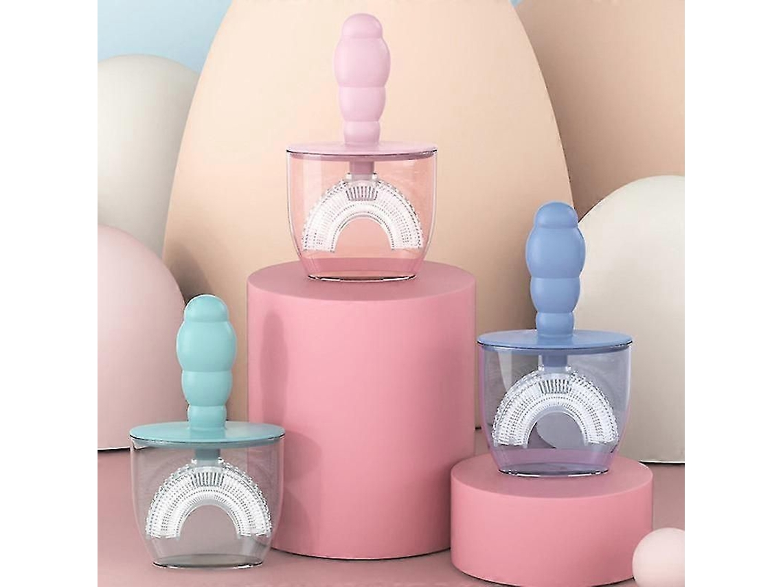 Escova de Dentes Infantil, Higiene Bucal Prática, Infantil em Formato U Silicone para Recém nascidos com Capa Pr GOKOCO