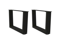 Vidaxl Pés Para Mesa De Centro Em V, 2 Peças, Preto, 60x(30-31,3) Cm, Aço