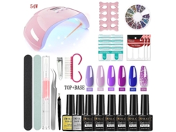 Kit De Unhas De Gel Profissional Com Lâmpada Uv E Broca Para Todos Os Tipos De Esmaltes Em Gel Secadores E Manicure Ly Ebike