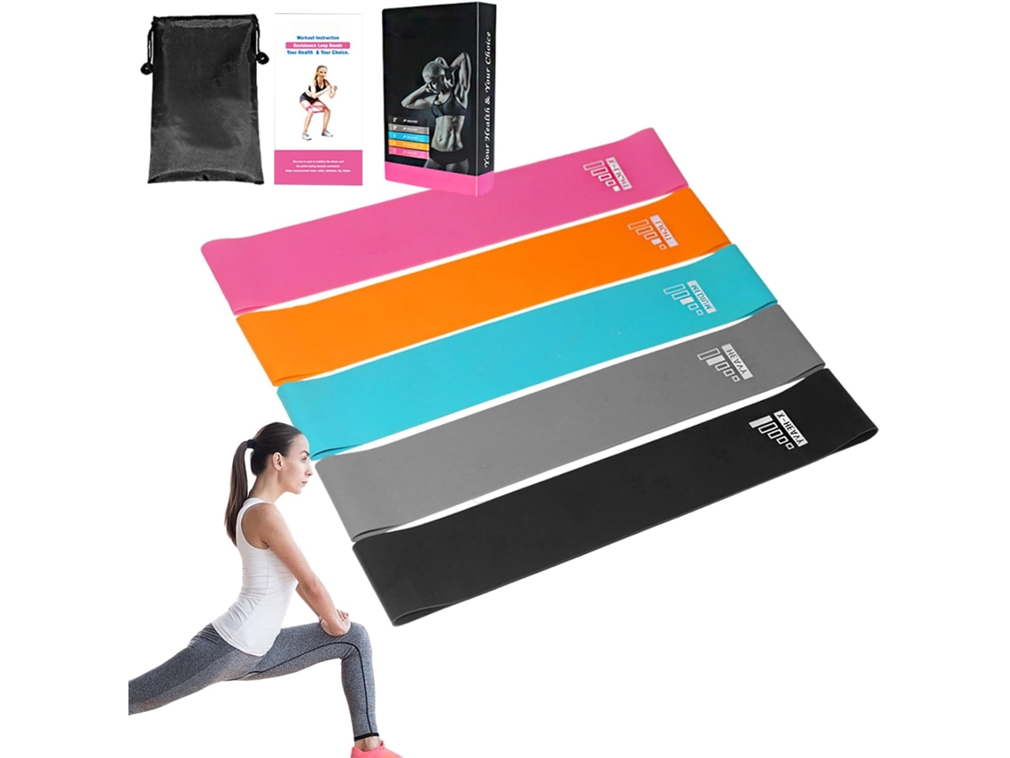 Conjunto De 5-faixas Elásticas Para Exercícios Força | Alongamento Fitness, Mulheres, Meninos, Meninas, Jovens