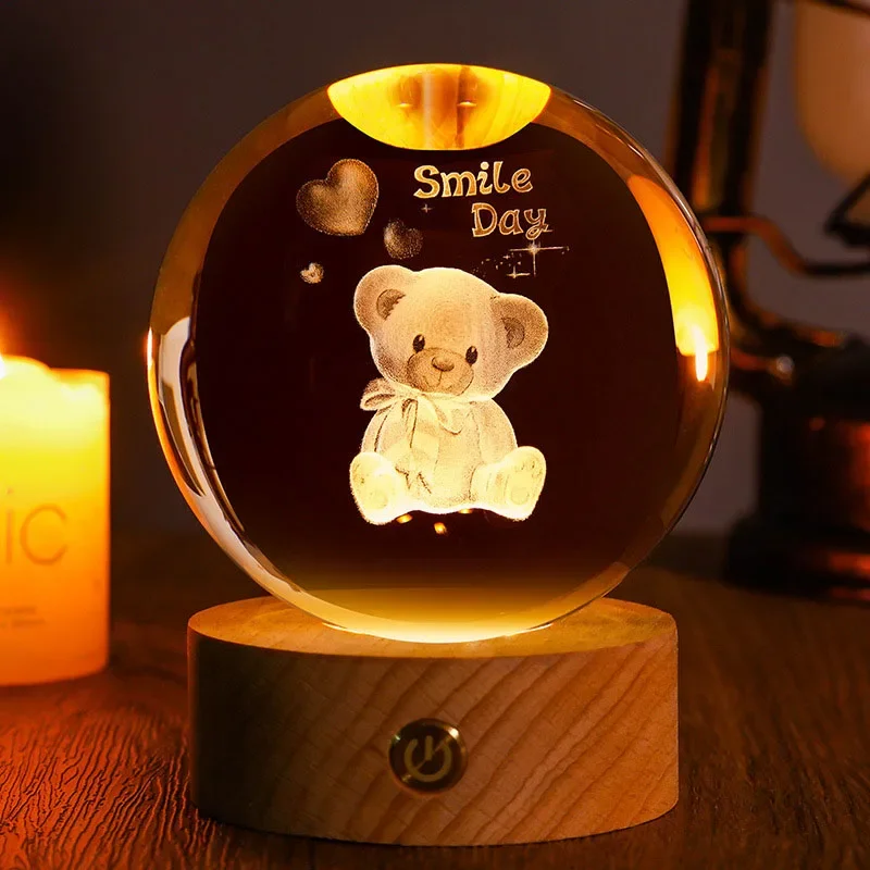 Bola de Cristal de 60mm com Gravação a Laser 3d MDUG (estilo 20 60mm)
