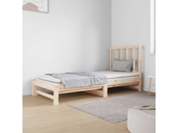 Vidaxl Estrutura Sofá-cama De Puxar 2x(90x190) Cm Pinho Maciço