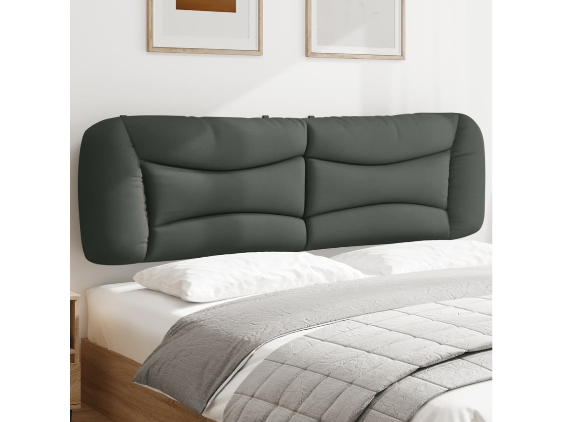 Vidaxl Almofadão De Cabeceira Hvar 180 Cm Tecido Cinzento-escuro
