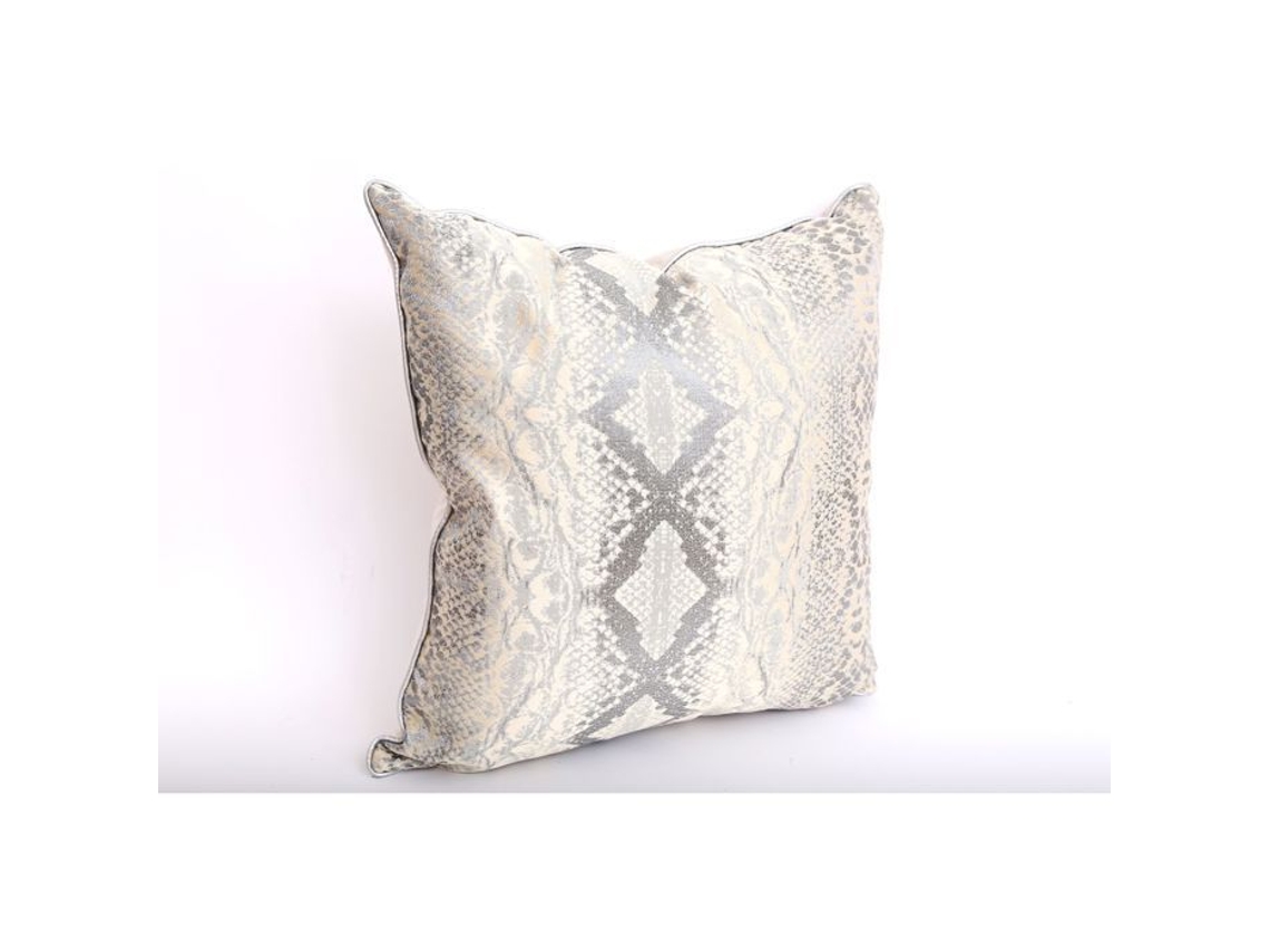 Coração Do Lar - Almofada Design Efeito Python Joha - L. 45 X L. 45 Cm - Branco