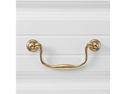 Puxador De Gaveta Dourado De Luxo Americano Simples, Modelo 128, Em Latão, Com Argola.