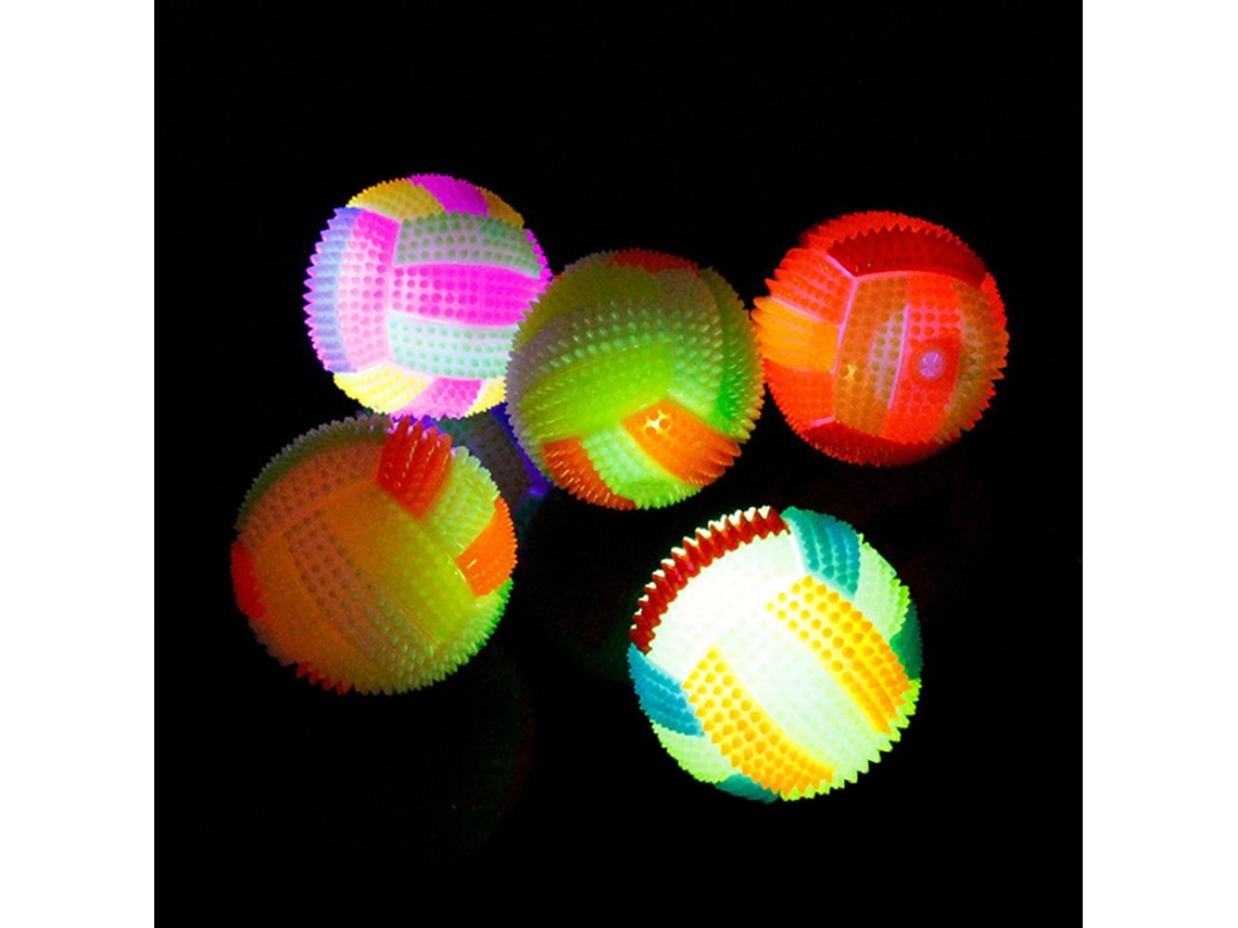 5 Bolas Saltitantes Com Luzes Coloridas Brincadeiras De Estresse Macias Picos Bouncy Fitness Infantil
