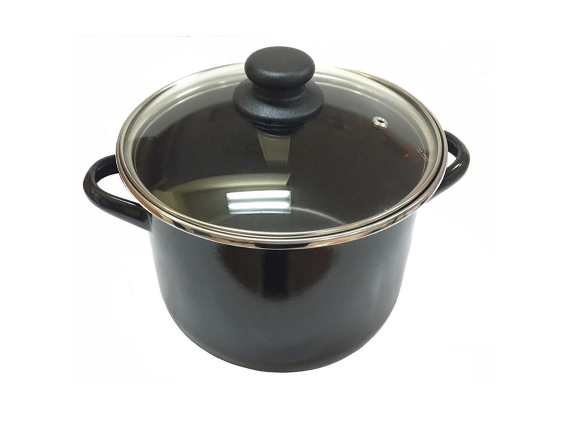 Panela alta com tampa 20 cm preto