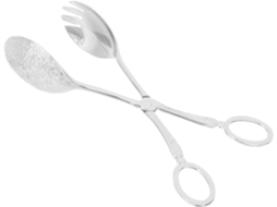 Pinça De Alimentos Confortável Em Liga Alumínio Prateado, Ideal Para Churrascos, Saladas, Frutas, Legumes E Buffets Ao