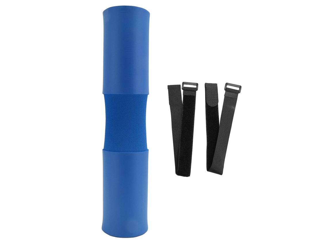 Capa De Proteção Para Barra De Halterofilismo Para Agachamentos E Hip Thrusts Com Correias Espuma Nbr Azul