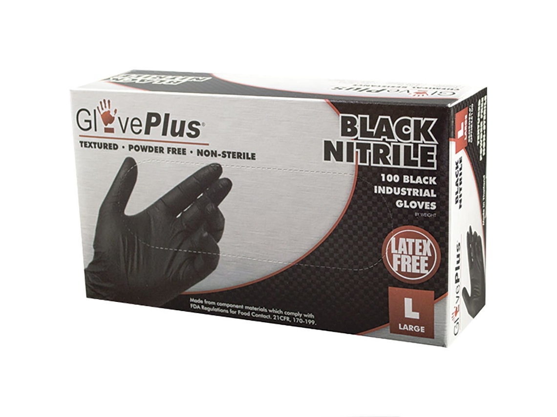 Luva de Nitrilo 100 Unidades Preto Xlammex Gloves