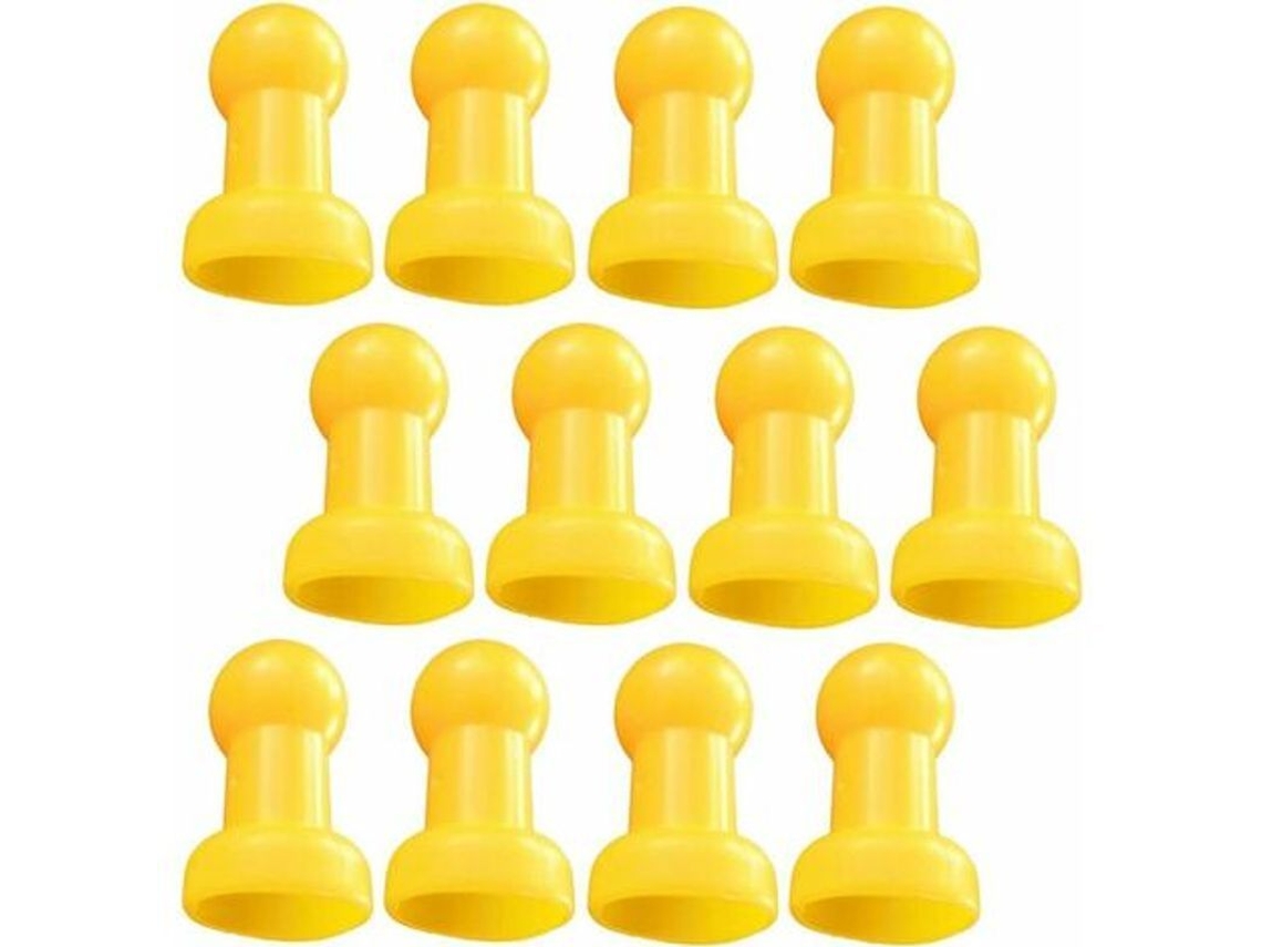 2026 12 Tampas de Pólo para Trampolim Acessórios 8x5cm Amarelo Diâmetro Interno 2,5cm Plástico Durável