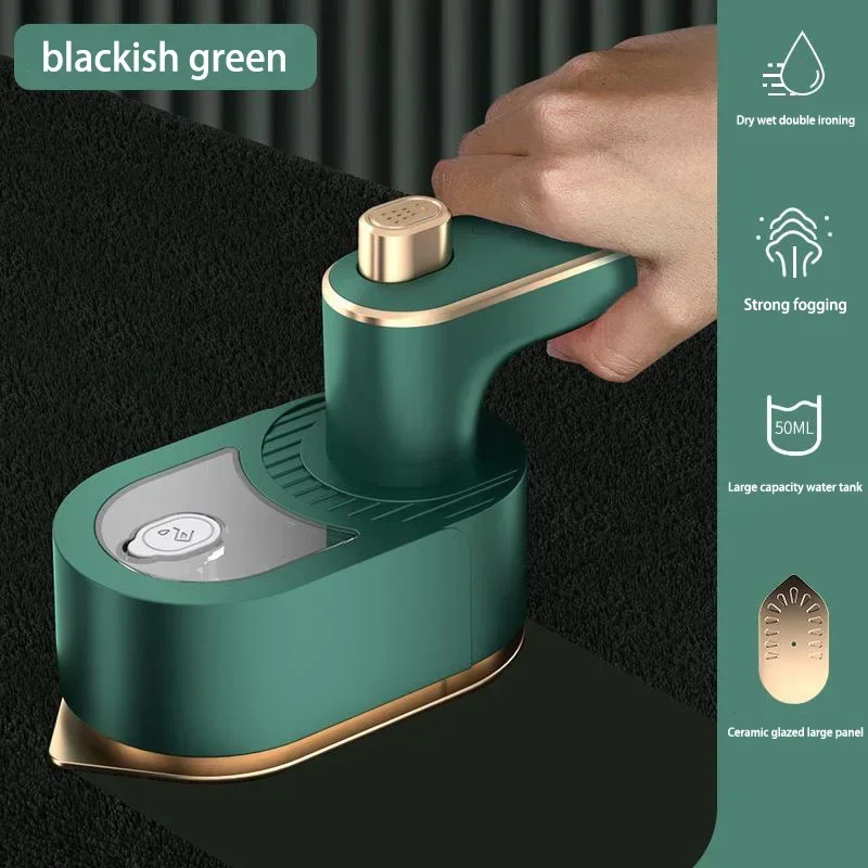 Ferro A Vapor Dobrável 180° (verde), Ferro De Passar Portátil 3 Em 1 Com Vapor Duplo.