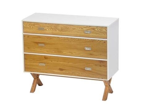 Cómoda FORNOR Milo 3 Gavetas (Branco - Madeira - 100x39x87,5 cm)