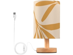 Mesa pequena e minimalista com cúpula em formato de folha de planta, ideal para crianças, com suporte para vela.