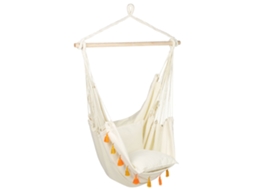 Silla Colgante Beliani Varena De Algodón Beige 96x55x125