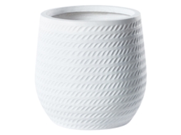 Vaso Beliani Livadia De Fibra De Argila Branco Creme 27x27x32