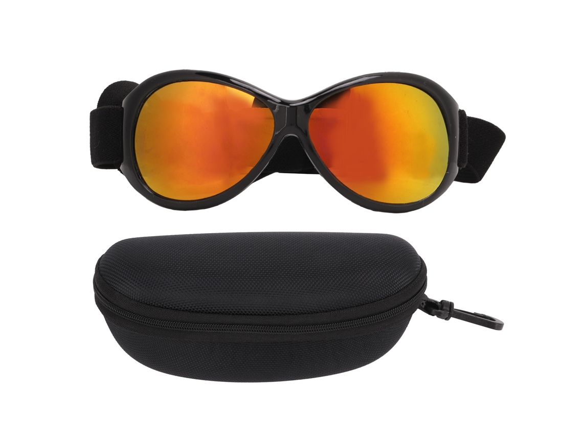Óculos de Sol para Cães Pet Glasses, Proteção contra Vento, Correia Ajustável, Preto e Vermelho MARCA