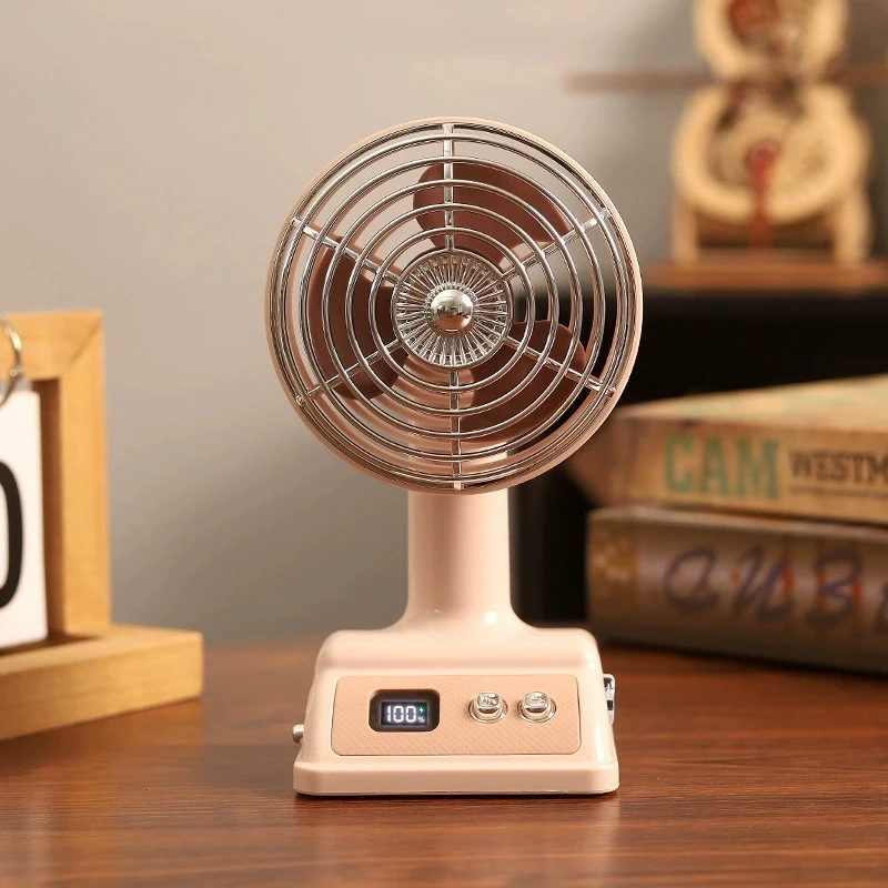 Ventilador de Mesa Retrô MDUG Recarregável