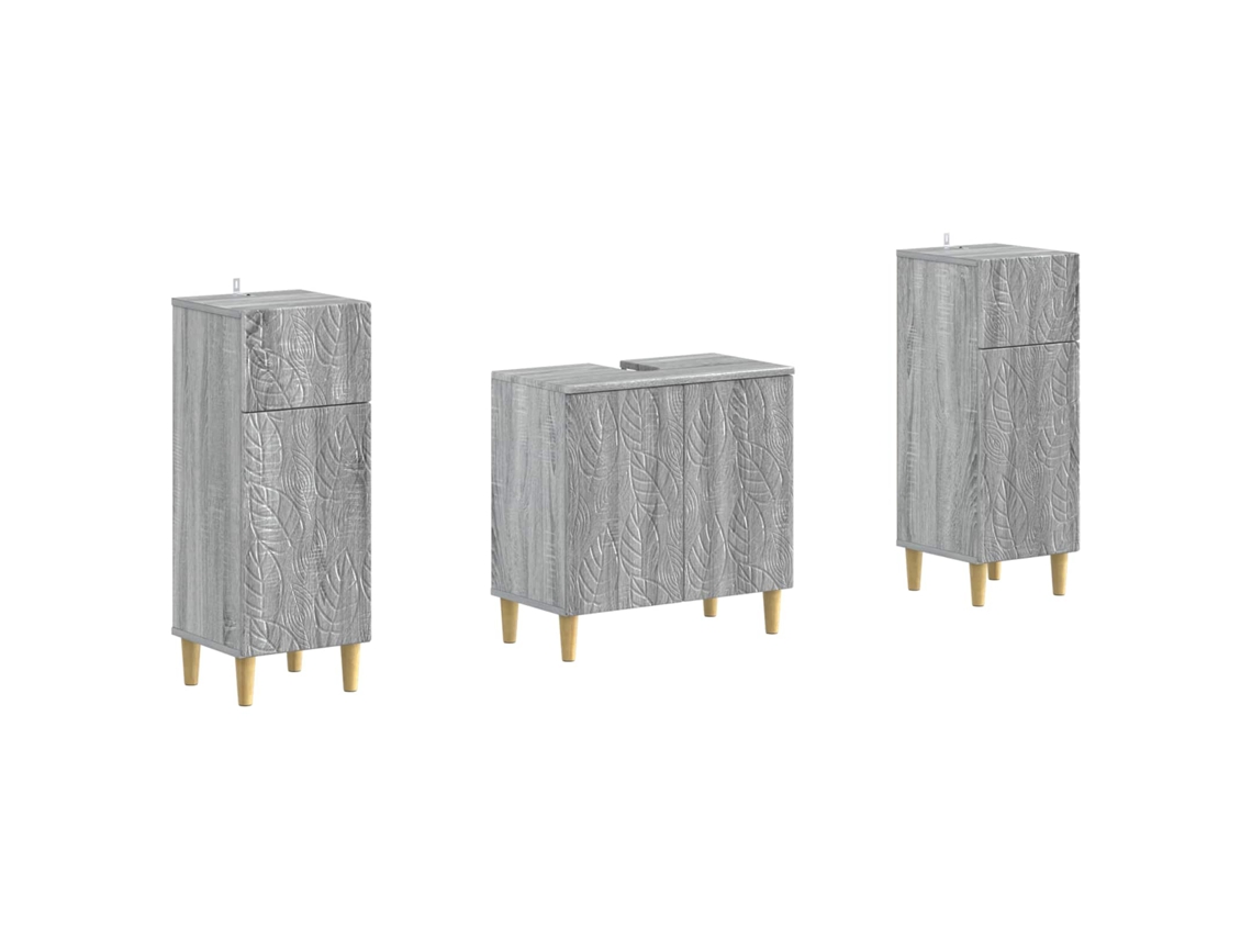 Vidaxl Conjunto De Armário De Banheiro Com 2 Peças Delft