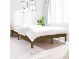 Vidaxl Estrutura De Cama 140x200 Cm Pinho Maciço Castanho Mel