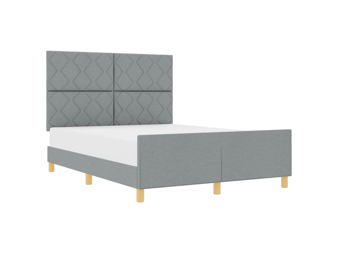 Estrutura da Cama Cinzento claro 160 X 200 Cm Tecido MAISON EXCLUSIVE