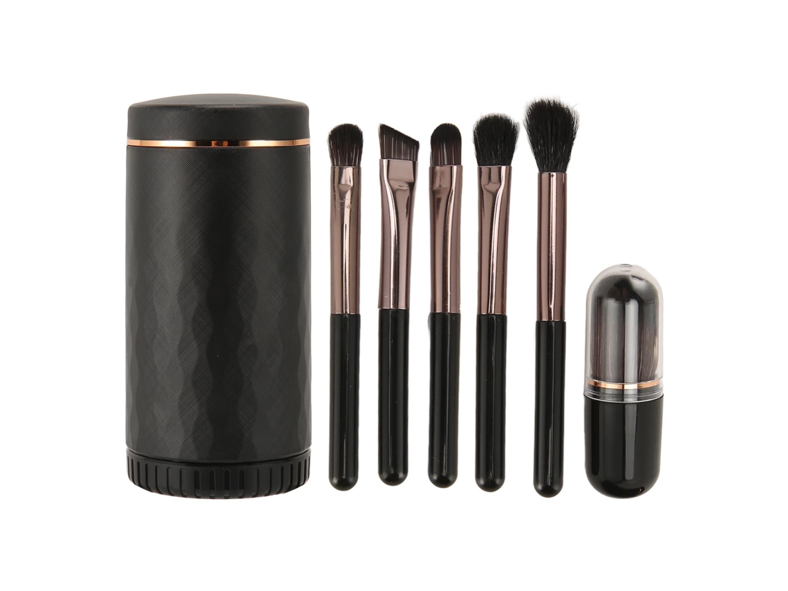 Set De Brochas De Maquillaje De Viaje 6 En 1 Con Espejo