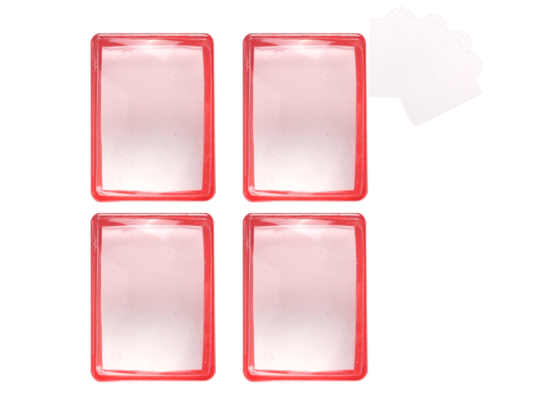 Carimbo Retangular De Silicone Transparente Com Raspadores Transparente ZMDECQNA 4 Un