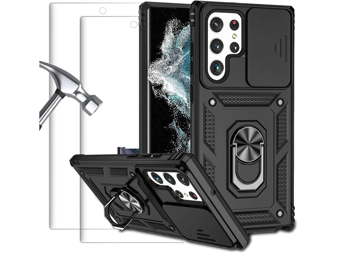 Capa Ultra Proteção Deslizante Para Samsung Galaxy S22 Ultra Hongwe. Magnética Verde