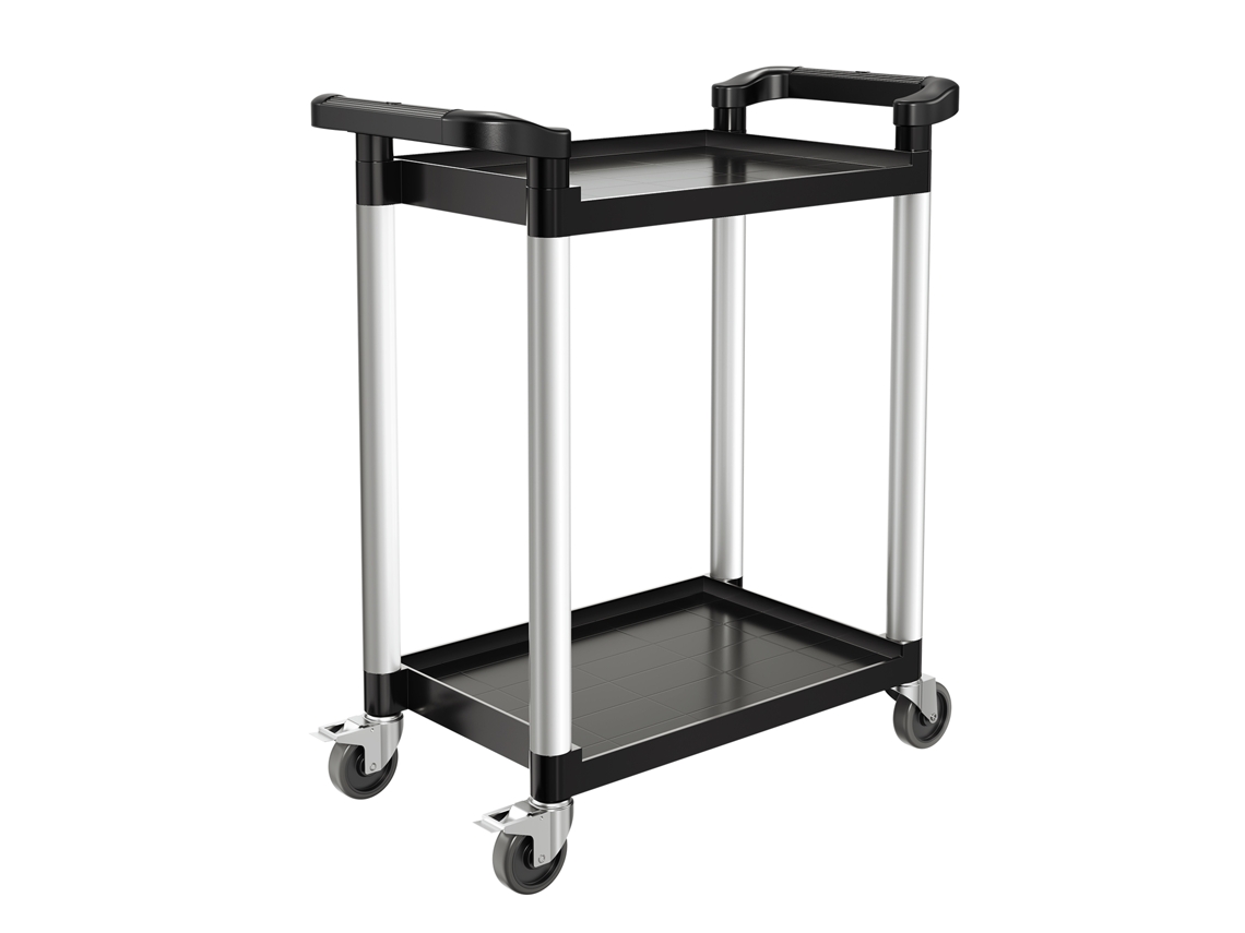 Carro multiusos Succebuy de 136 kg, carro de servicio de 2 niveles, carro de herramientas de 800 x 410 x 945 mm