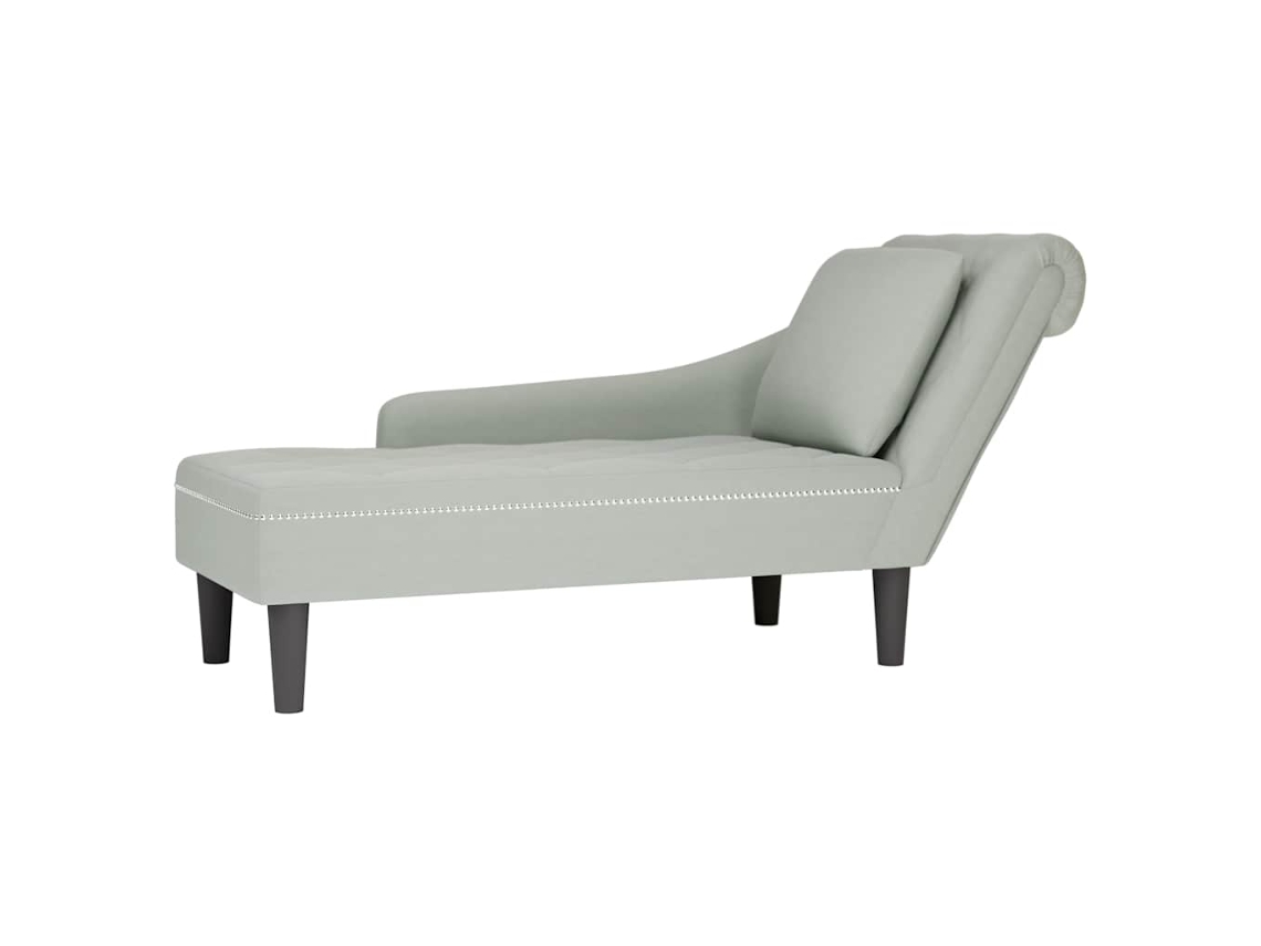 Vidaxl Chaise Lounge C/ Almofada/apoio De Braços Direito Veludo