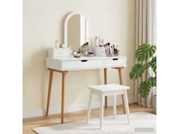 Vidaxl Conjunto De Mesa De Vestir Fauske 4 Unid. Branco