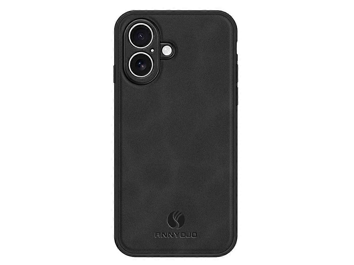 Capa Compatível Com Iphone 17 Em Couro Pu Pctpu, Resistente A Quedas (preta)