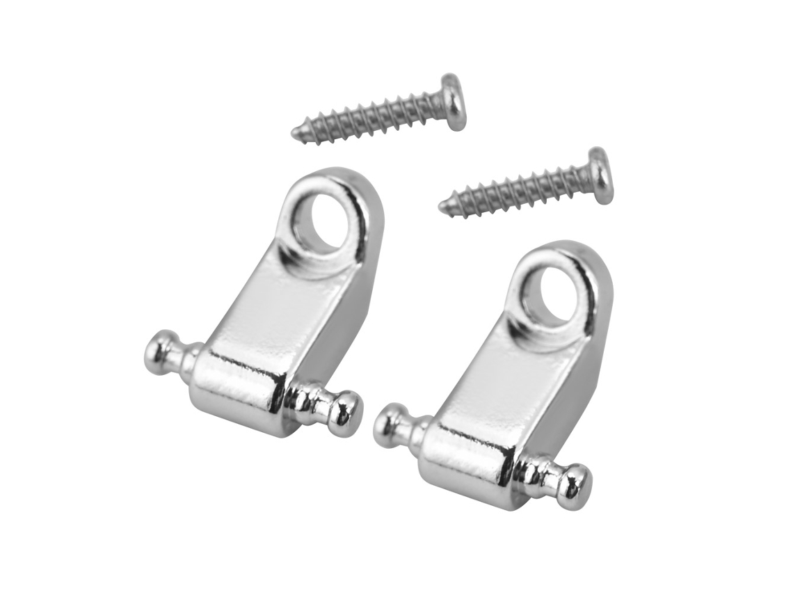 Conjunto de 2 Suportes para Cordas com Parafusos para Guitarra e Baixo Elétrico AQUAFORGE (prateado)