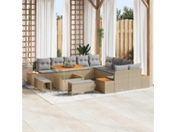 Vidaxl Conjunto De Sofá De Jardim 13 Unid. 12-número De Lugares Bege