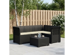Vidaxl Sofá De Jardim Para 4 Pessoas Com Almofadas Visual Rattan Pp