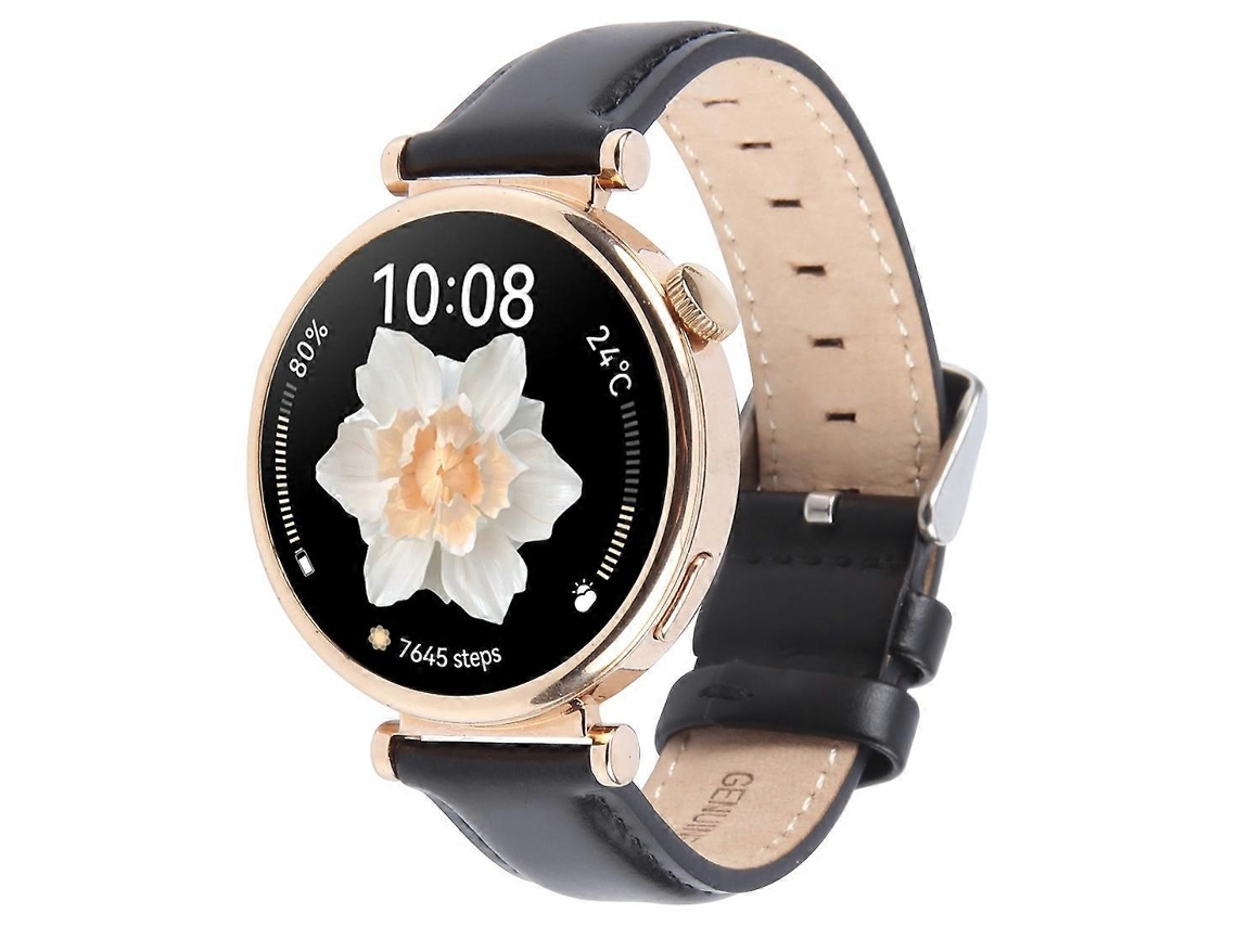 Pulseira De Couro Com Fivela De Aço Prateado